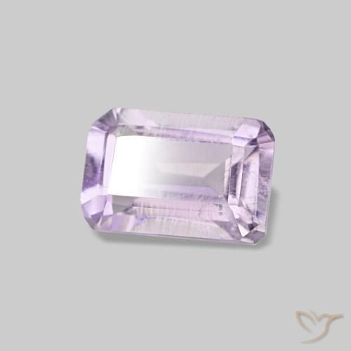 0.51캐럿 천연 연한 핑크빛 바이올렛 아메시스트, 에메랄드 컷, 6.1×4 mm, VS