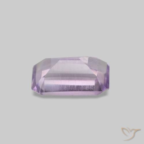 0.51캐럿 천연 연한 핑크빛 바이올렛 아메시스트, 에메랄드 컷, 6.1×4 mm, VS