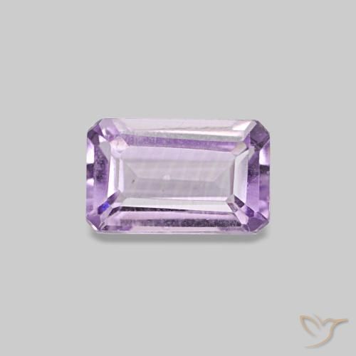 0.28캐럿 천연 연한 핑크빛 바이올렛 아메시스트, 에메랄드 컷, 5×3.1 mm, VS-SI