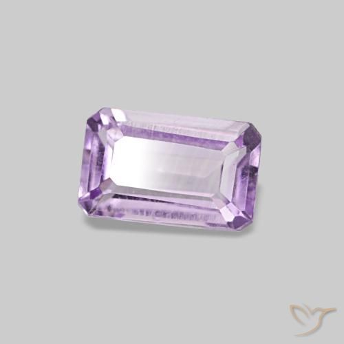 0.28캐럿 천연 연한 핑크빛 바이올렛 아메시스트, 에메랄드 컷, 5×3.1 mm, VS-SI
