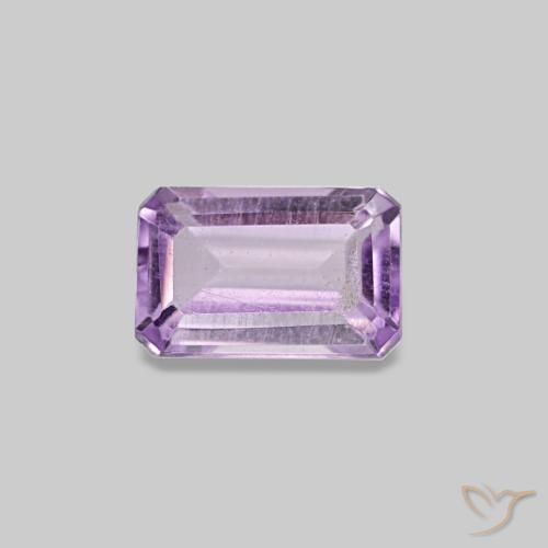 0.33캐럿 천연 보랏빛 바이올렛 아메시스트, 에메랄드 컷, 5.1×3.3 mm, VS-SI