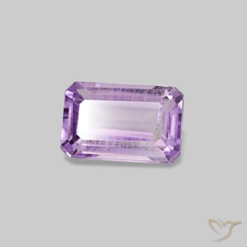0.33캐럿 천연 보랏빛 바이올렛 아메시스트, 에메랄드 컷, 5.1×3.3 mm, VS-SI