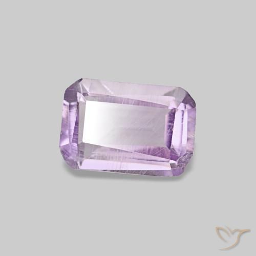 0.44캐럿 천연 핑크빛 바이올렛 아메시스트, 에메랄드 컷, 5.9×4 mm, SI