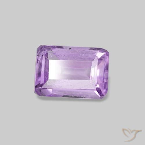0.52캐럿 천연 핑크빛 바이올렛 아메시스트, 에메랄드 컷, 5.8×4.1 mm, VS-SI