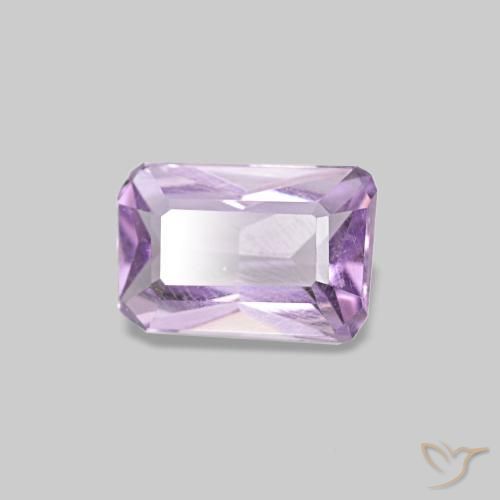 0.42캐럿 천연 연한 핑크빛 바이올렛 아메시스트, 에메랄드 컷, 5.9×4 mm, VS