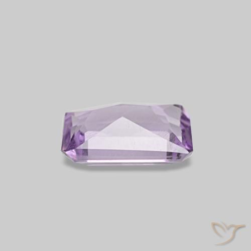 0.42캐럿 천연 연한 핑크빛 바이올렛 아메시스트, 에메랄드 컷, 5.9×4 mm, VS