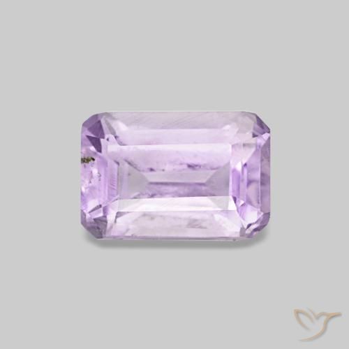 0.60캐럿 천연 연한 핑크빛 바이올렛 아메시스트, 에메랄드 컷, 6.1×4.1 mm, VS-SI