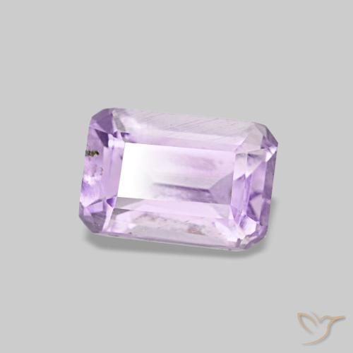 0.60캐럿 천연 연한 핑크빛 바이올렛 아메시스트, 에메랄드 컷, 6.1×4.1 mm, VS-SI