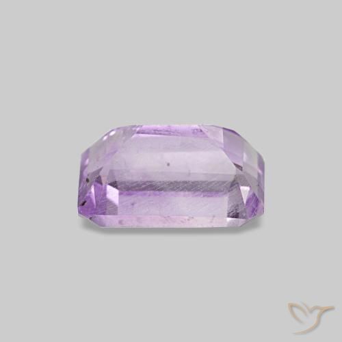 0.60캐럿 천연 연한 핑크빛 바이올렛 아메시스트, 에메랄드 컷, 6.1×4.1 mm, VS-SI