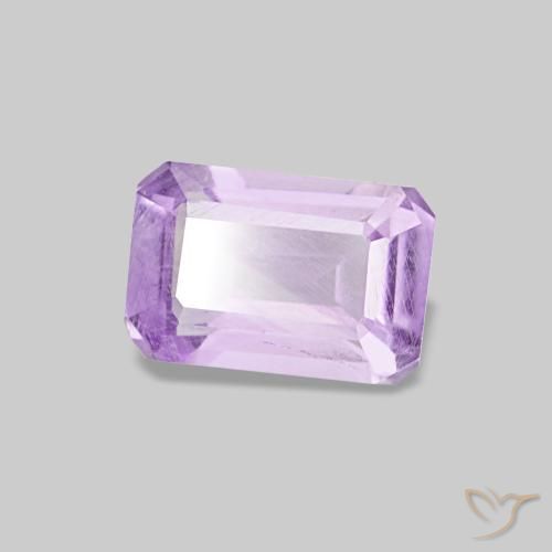 0.52캐럿 천연 연한 핑크빛 바이올렛 아메시스트, 에메랄드 컷, 6.1×4.1 mm, VS-SI