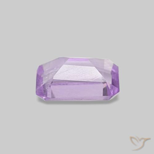 0.52캐럿 천연 연한 핑크빛 바이올렛 아메시스트, 에메랄드 컷, 6.1×4.1 mm, VS-SI
