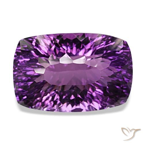 53.04캐럿 천연 미디엄 바이올렛 아메시스트, 쿠션 컷, 25.8×17.2 mm, VVS