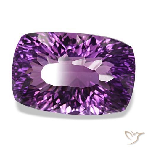 53.04캐럿 천연 미디엄 바이올렛 아메시스트, 쿠션 컷, 25.8×17.2 mm, VVS