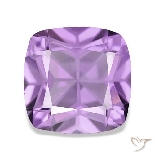 3.60캐럿 천연 핑크빛 바이올렛 아메시스트, 쿠션 컷, 10.1×10.1 mm, VVS-VS