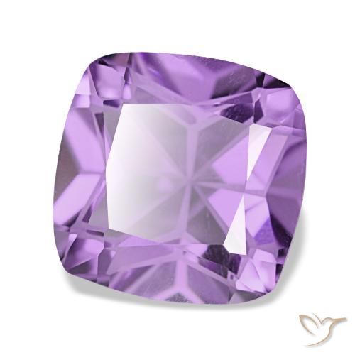 3.60캐럿 천연 핑크빛 바이올렛 아메시스트, 쿠션 컷, 10.1×10.1 mm, VVS-VS