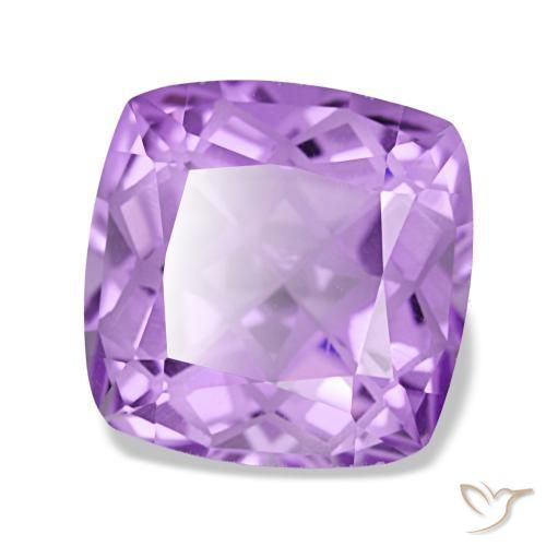 4.49캐럿 천연 핑크빛 바이올렛 아메시스트, 쿠션 컷, 10.2×10.2 mm, VVS