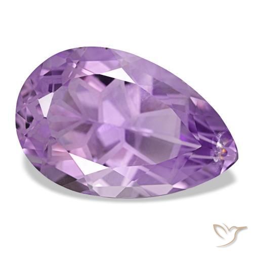 12.05캐럿 천연 보랏빛 바이올렛 아메시스트, 배 모양, 19.7×12.8 mm, VS-SI