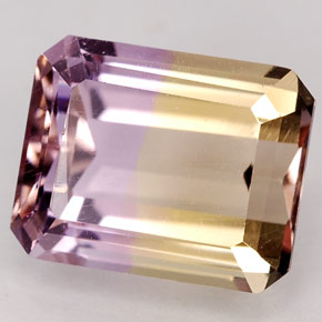 3.34캐럿 천연 바이컬러 아메트린, 에메랄드 컷, 10×8 mm, VVS-VS