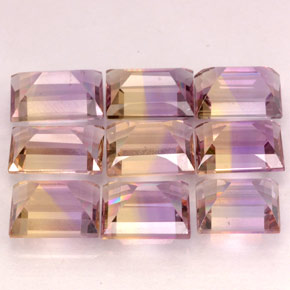 캐럿 천연 바이컬러 아메트린 보석, 바게트, 7.1×4.9 mm, VVS-VS