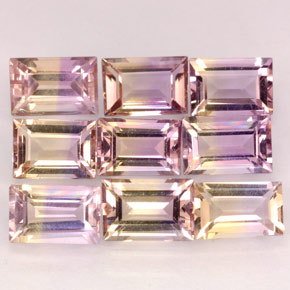 캐럿 천연 바이컬러 아메트린 보석, 바게트, 7.1×4.6 mm, VVS-VS