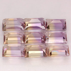 캐럿 천연 바이컬러 아메트린 보석, 바게트, 7.1×4.6 mm, VVS-VS