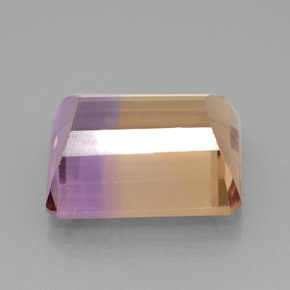 6.34캐럿 천연 바이컬러 아메트린, 에메랄드 컷, 12.3×10.3 mm, IF