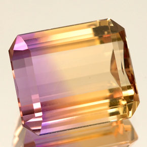 5.88캐럿 천연 바이컬러 아메트린, 에메랄드 컷, 12×10.2 mm, IF