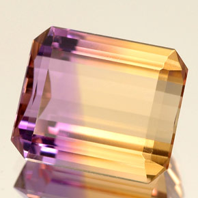 5.88캐럿 천연 바이컬러 아메트린, 에메랄드 컷, 12×10.2 mm, IF