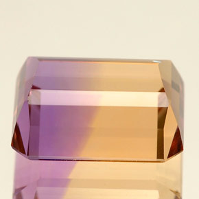 5.88캐럿 천연 바이컬러 아메트린, 에메랄드 컷, 12×10.2 mm, IF