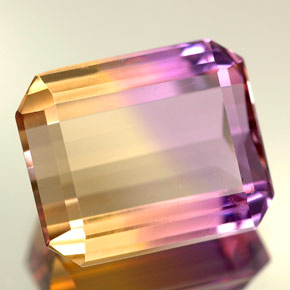 5.57캐럿 천연 바이컬러 아메트린, 에메랄드 컷, 12×10 mm, VVS-VS