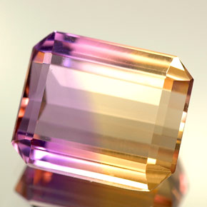5.57캐럿 천연 바이컬러 아메트린, 에메랄드 컷, 12×10 mm, VVS-VS