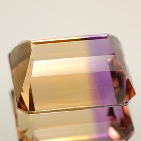 6.29캐럿 천연 바이컬러 아메트린, 에메랄드 컷, 12.4×10.3 mm, VVS-VS