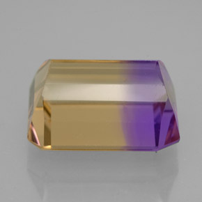 6.70캐럿 천연 바이컬러 아메트린, 에메랄드 컷, 12.4×10.4 mm, VS