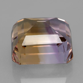 11.76캐럿 천연 바이컬러 아메트린, 에메랄드 컷, 13.5×12.3 mm, VVS