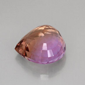 21.75캐럿 천연 바이컬러 아메트린, 배 모양, 19.9×19.3 mm, VVS