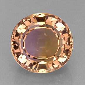 15.84캐럿 천연 바이컬러 아메트린, 타원형 컷, 15.5×14.8 mm, IF