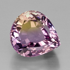 15.44캐럿 천연 바이컬러 아메트린, 배 모양, 15.9×14.3 mm, IF