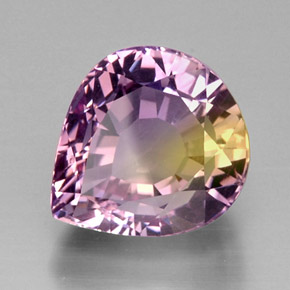 15.44캐럿 천연 바이컬러 아메트린, 배 모양, 15.9×14.3 mm, IF