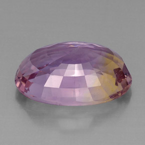 19.14캐럿 천연 바이컬러 아메트린, 타원형 컷, 21.9×14.2 mm, VVS