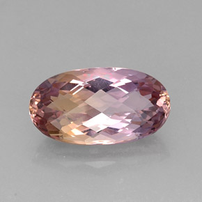 12.86캐럿 천연 바이컬러 아메트린, 타원형 컷, 20.9×11.5 mm, IF