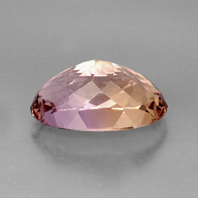 16.55캐럿 천연 바이컬러 아메트린, 타원형 컷, 20.8×13.6 mm, VVS