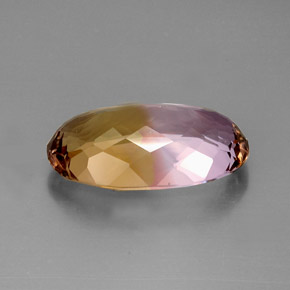 20.51캐럿 천연 바이컬러 아메트린, 타원형 컷, 24.6×14.4 mm, IF