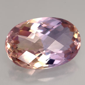 14.26캐럿 천연 바이컬러 아메트린, 타원형 컷, 20.1×13.6 mm, IF