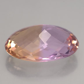 14.26캐럿 천연 바이컬러 아메트린, 타원형 컷, 20.1×13.6 mm, IF