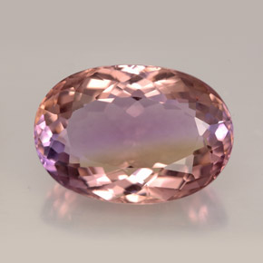 12.47캐럿 천연 바이컬러 아메트린, 타원형 컷, 18.3×12.8 mm, VVS-VS