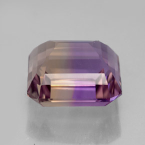 7.00캐럿 천연 바이컬러 아메트린, 에메랄드 컷, 11.6×10.7 mm, VVS