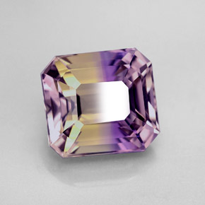 6.01캐럿 천연 바이컬러 아메트린, 에메랄드 컷, 11×10.2 mm, VVS