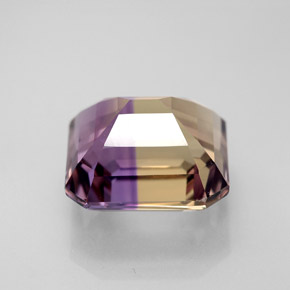 6.01캐럿 천연 바이컬러 아메트린, 에메랄드 컷, 11×10.2 mm, VVS