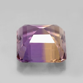 8.21캐럿 천연 바이컬러 아메트린, 에메랄드 컷, 12.3×12.2 mm, VVS-VS
