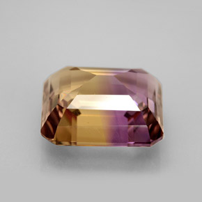6.21캐럿 천연 바이컬러 아메트린, 에메랄드 컷, 11.8×10.5 mm, VVS-VS